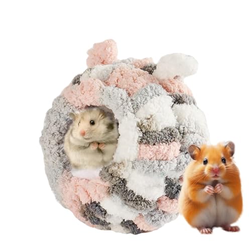 Mxshc Haustier-Nest aus Baumwolle, warmes Baumwoll-Haustierhaus, rund, Igelkäfignest, gemütliches Winterschlafhaus für Chinchilla, Hamster, Igel von Mxshc