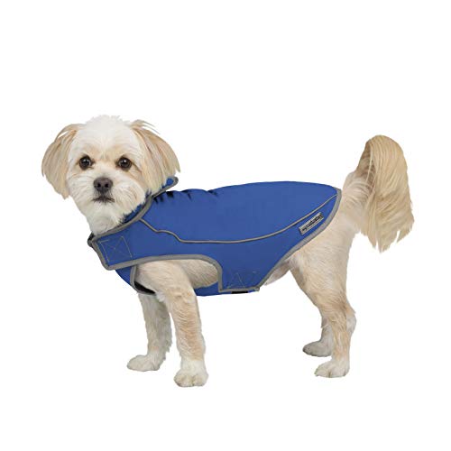 Precision Fit Sport Parka – Beste Warm Winter Fleece Hundemantel, wasserdicht Nylon, verstellbar, reflektierend, Trim alle Rassen, Größe XXS bis XXL. Tiny, Teetasse, klein, X-Small, königsblau von My Canine Kids