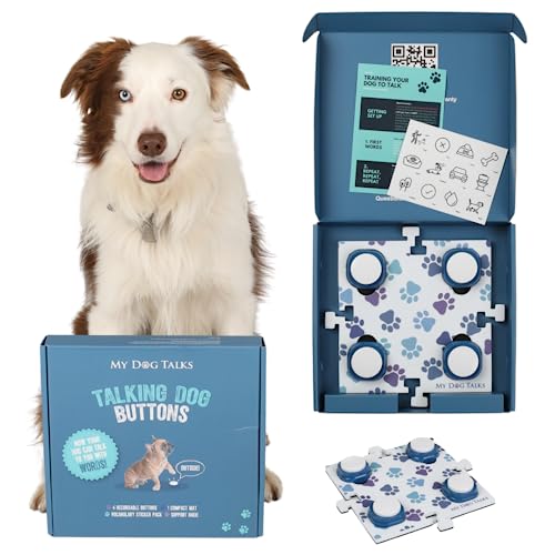 Dog and Cat Communication Training Buttons | MyDogTalks (4 Buttons + mat) von My Dog Talks