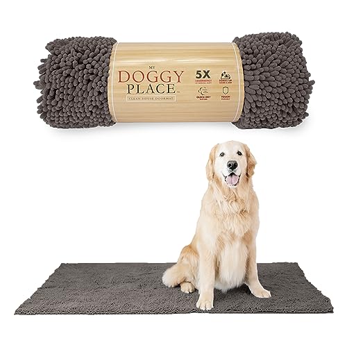 My Doggy Place Hundematte aus Mikrofaser für schlammige Pfoten, 60 x 36 Esche - rutschfeste, saugfähige und schnelltrocknende Hundepfotenreinigungsmatte, waschmaschinen- und trocknergeeignet, von My Doggy Place