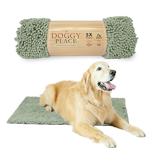 My Doggy Place Mikrofaser-Hundematte für schlammige Pfoten, 91,4 x 66 cm, Salbei – saugfähige und schnell trocknende Hundepfoten-Reinigungsmatte, waschmaschinen- und trocknergeeignet, rutschfeste von My Doggy Place