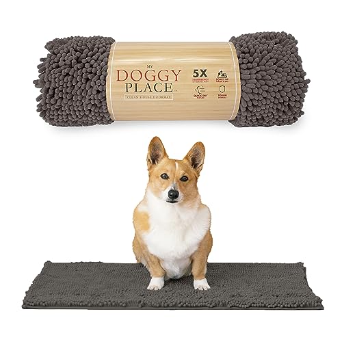 My Doggy Place Mikrofaser-Hundematte für schlammige Pfoten, 78,7 x 50,8 cm, Esche – saugfähige und schnell trocknende Hundepfoten-Reinigungsmatte, waschmaschinen- und trocknergeeignet, rutschfeste von My Doggy Place