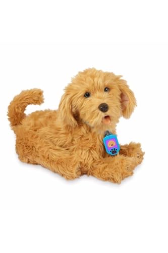 My Fuzzy Friends Moji Interactive Labradoodle - Plüsch Interaktives Hundespielzeug für Jungen und Mädchen, liebenswertes und lebensechtes Begleithaustier, Golden von My Fuzzy Friends