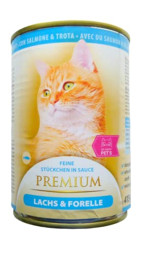 My Happy Pet´s Katzenfutter Premium Lachs & Forelle Stückchen in Soße 20 x 415g von My Happy Pet´s