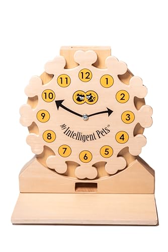 Clock - Interaktives Hunde- und Katzenspielzeug aus Holz Hundespielzeug für Hunde Hundespielzeug kleine und große Hunde Hunde Spielzeug von My Intelligent Pets