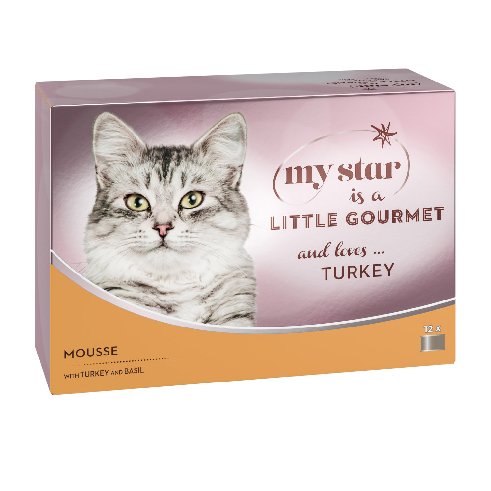 10 + 2 gratis! My Star is a little Gourmet - Mousse 12 x 85 g - Truthahn & Basilikum von My Star