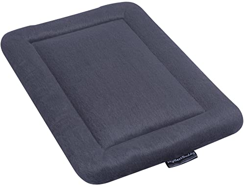 MyBestBuddy Hundekissen Komfort dunkelgrau 60x40 cm S, allergikerfreundlich (100% Polyester), rutschfest - 40°C waschbar mit flauschigem Stoffbezug - Hundematte BZW. Hundebett für kleine Hunde von MyBestBuddy