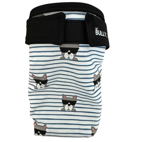 MyBullyLove Läufigkeitshöschen für Französische Bulldoggen – Wiederverwendbare Hundewindel ohne Rutenloch, Handgefertigt & Stufenlos Verstellbar, Standard (42-47cm Hüftumfang), Sunglasses von MyBullyLove