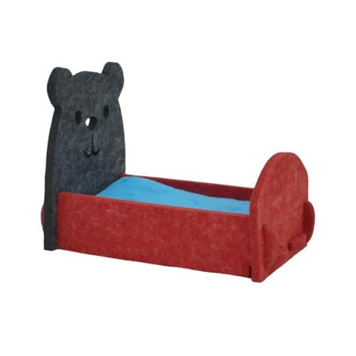 MyHaing Non Woven Fabric Hamster Bed Golden Hamster Bed Small Pet Bed (Grey Red) von MyHaing