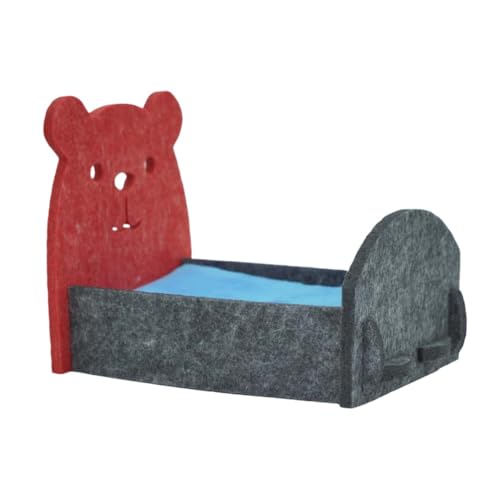 MyHaing Non Woven Fabric Hamster Bed Golden Hamster Bed Small Pet Bed (Red Gray) von MyHaing