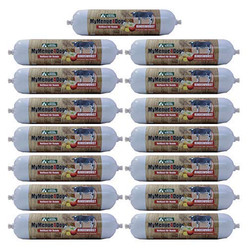 MyMenue4Dogs Hundefutter Rindswurst - 15x 400g von MyMenue4Dogs