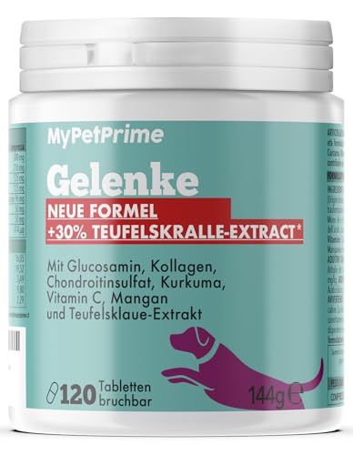 MyPetPrime Gelenke | Neue Formel +30% Teufelskralle | Glucosamin, Chondroitin, Kollagen, Vitamin C, Kurkuma | Joint Tablets Maximum Active Ingredient Dose |120 tabletten von MyPetPrime