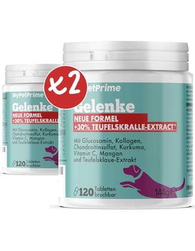 MyPetPrime Gelenke | Neue Formel +30% Teufelskralle | Glucosamin, Chondroitin, Kollagen, Vitamin C, Kurkuma | Joint Tablets Maximum Active Ingredient Dose |240 tabletten von MyPetPrime