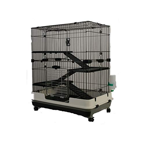 MyPets - Nager Käfig Big CAGE XL 110x75x50 cm mit Schublade für leichtes Reinigen - Voliere für Degu, Chinchilla, Frettchen & Co - mit Etagen und Leitern auf Rollen von MyPets