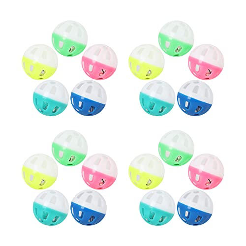 Myazs 20 Stück Katzenspielzeugbälle mit buntem Klingeln, interaktives Spielzeug für Kätzchen, Vogel, Papageien, Kleintiere, 3,8 cm, Kunststoffball mit Innenseite für Haustiere, Katzenspielzeug, Ball, Myazs 20 Stück Katzenspielzeugbälle mit buntem Klingeln, interaktives Spielzeug für Kätzchen, Vogel, Papageien, Kleintiere, 3,8 cm, Kunststoffball mit Innenseite für Haustiere, Katzenspielzeug, Ball, von Myazs