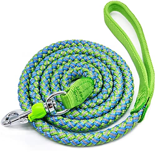 Mycicy Reflektierende Hundeleine, Beste Nylon Geflochtene Seil Leine, Hund Leine Training für Mittlere und Große Hunde (180cm x12mm, Grün) von Mycicy