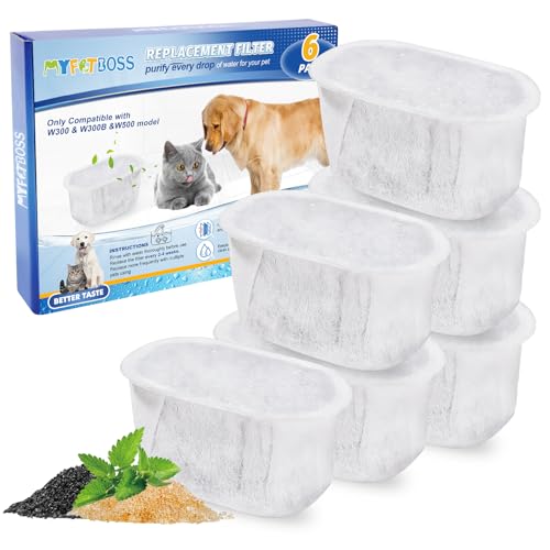 MyfatBOSS 6 Teiliges Filter-Set für Katzen- und Hundetrinkbrunnen, Universelle Kompatibilität mit Wopet 2L, langlebige Klarheit und Hygiene für Ihre Vierbeinigen Freunde von MyfatBOSS