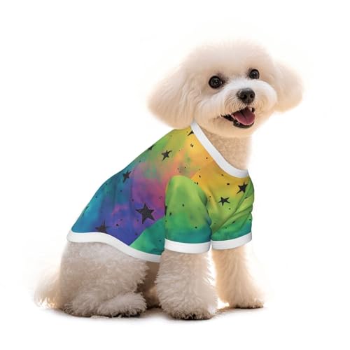 Myfsucce Hundebekleidung für kleine Hunde, Regenbogen, schwarzer Stern, für Jungen, Mädchen, Welpen, Haustiere, Katzen, Sommer, passend für 1,8–2,9 kg Myfsucce Hundebekleidung für kleine Hunde, Regenbogen, schwarzer Stern, für Jungen, Mädchen, Welpen, Haustiere, Katzen, Sommer, passend für 1,8–2,9 kg von Myfsucce