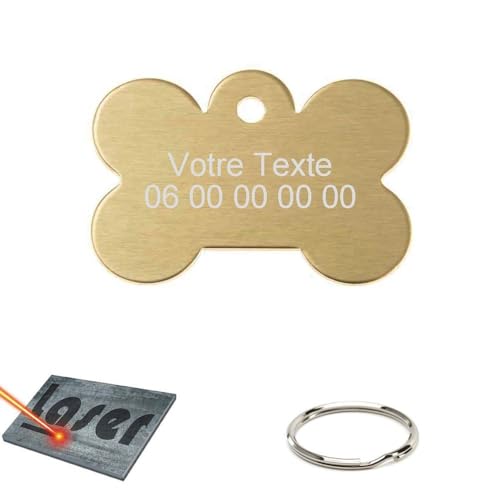 Mygoodprice Medaille für Hunde, Katzen und Tiere, graviert, goldfarben, 40 x 28 mm von Mygoodprice