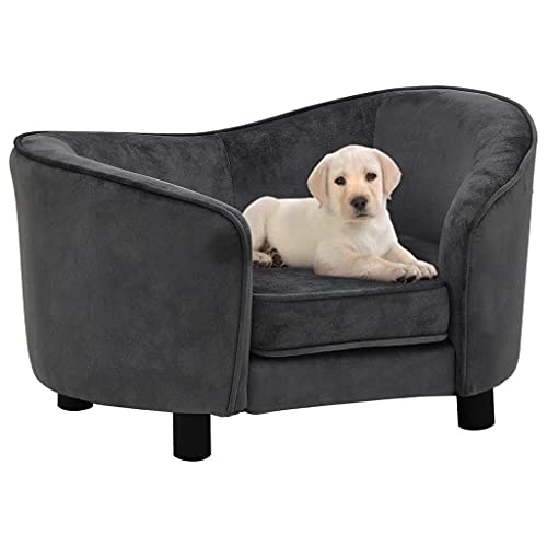 Myheimly Hundesofa Dunkelgrau 69x49x40 cm Plüsch Hundecouch Hundebett Haustiersofa von Myheimly