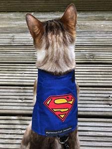 Mynwood Cat Jacket Geschirr für Kätzchen oder ausgewachsene Katzen (Superman, ausgewachsene Katze) von Mynwood Cat Jacket