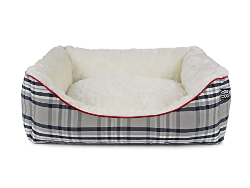 Checker Hundebett mit modernem Karomuster orthopädisch M Marine von Mypado