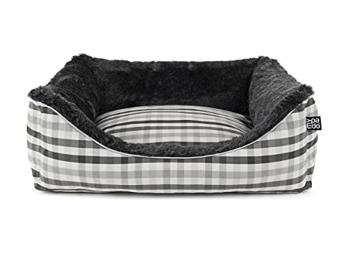 Mypado Checker Hundebett mit modernem Karomusteter M Grau-Anthrazit von Mypado