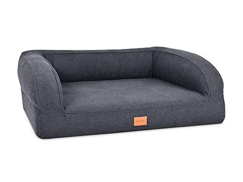 Mypado Hundebett Flo Luxuryline Standard mit Schaumstoffkern (110 x 90, anthrazit) von Mypado