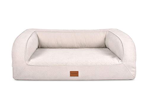 Mypado Hundebett Flo Luxuryline Standard mit Schaumstoffkern (70 x 50, Creme) von Mypado