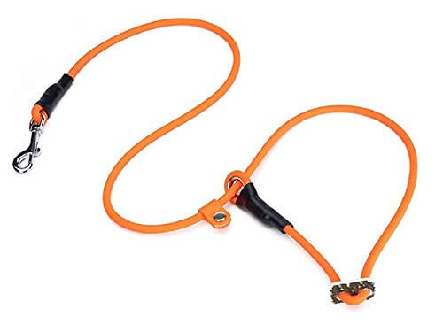 Mystique® Biothane Hunting Profi Teil 8mm Moxon mit Zugbegrenzung 105cm neon orange von Mystique