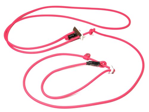 Mystique® Biothane Hunting Profi lautlos Umhängeleine 280cm Moxon mit Zugbegrenzung (6mm, neon pink) von Mystique