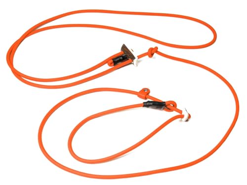 Mystique® Biothane Hunting Profi lautlos Umhängeleine 280cm Moxon mit Zugbegrenzung (8mm, neon orange) von Mystique