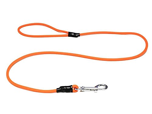 Mystique® Biothane Leine rund 6mm mit Handschlaufe (3m, neon orange) von Mystique