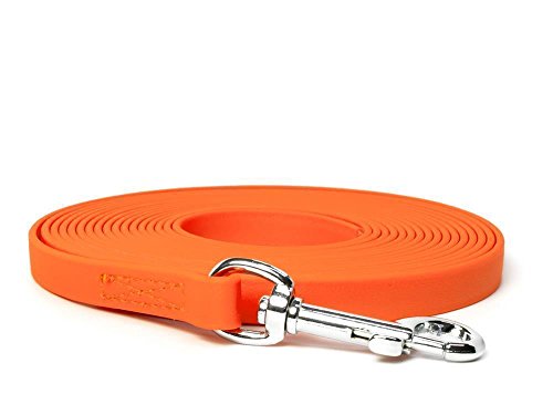 Mystique® Biothane Schleppleine 16mm vernäht mit HS Standard Karabiner beta neon orange 5m von Mystique