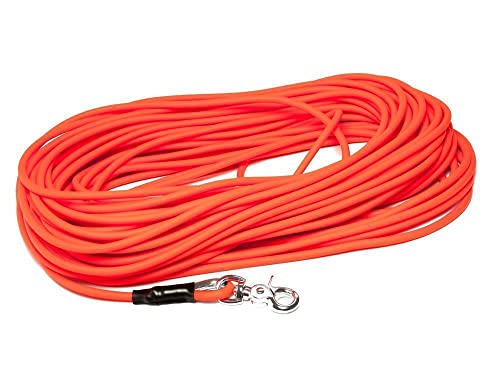 Mystique® Biothane Schleppleine rund 8mm neon orange 10m Scherenkarabinerhaken von Mystique