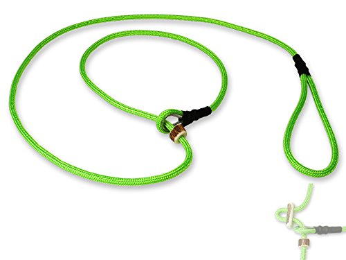 Mystique® Field trial Moxonleine Retrieverleine 6mm 150cm mit Zugbegrenzung neon grün von Mystique