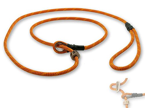 Mystique® Field trial Moxonleine Retrieverleine 6mm 150cm mit Zugbegrenzung orange / rot von Mystique