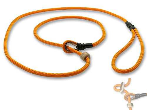 Mystique® Field trial Moxonleine Retrieverleine 6mm 150cm mit Zugbegrenzung orange von Mystique