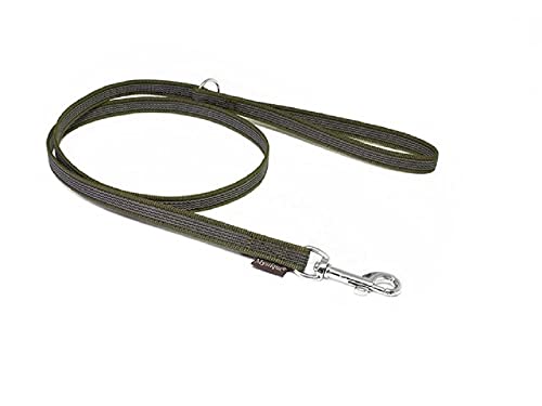 Mystique® Gummierte Leine 12mm mit Handschlaufe Standard Karabiner Khaki 1,2m von Mystique