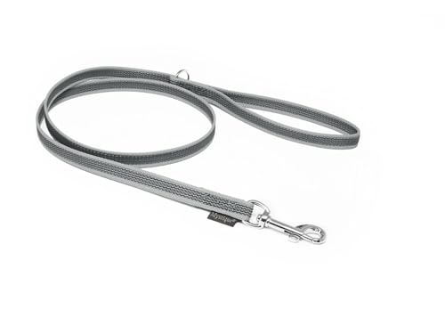 Mystique® Gummierte Leine 12mm mit Handschlaufe Standard Karabiner grau 1m von Mystique