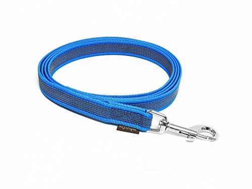 Mystique® Gummierte Leine 12mm ohne Handschlaufe Standard Karabiner blau 1m von Mystique