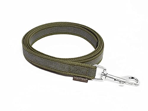 Mystique® Gummierte Leine 15mm ohne Handschlaufe Standard Karabiner Khaki 3m von Mystique