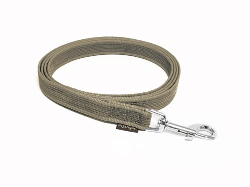 Mystique® Gummierte Leine 20mm mit Handschlaufe Standard Karabiner beige 3m von Mystique