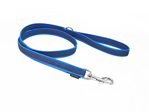 Mystique® Gummierte Leine 20mm mit Handschlaufe Standard Karabiner blau 2m von Mystique