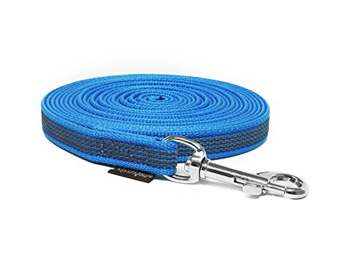 FVLFIL Mystique® Gummierte Schleppleine 12mm ohne Handschlaufe Standard Karabiner blau 10m von Mystique