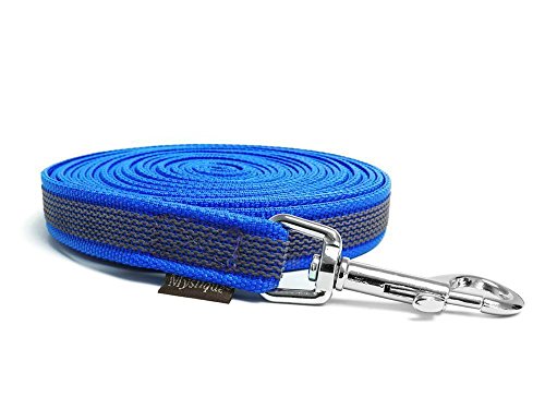 Mystique® Gummierte Schleppleine 20mm mit Handschlaufe Standard Karabiner blau 15m von Seepark