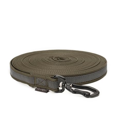 Mystique® Gummierte Schleppleine Robust mit Handschlaufe 20mm Khaki 5m von Mystique