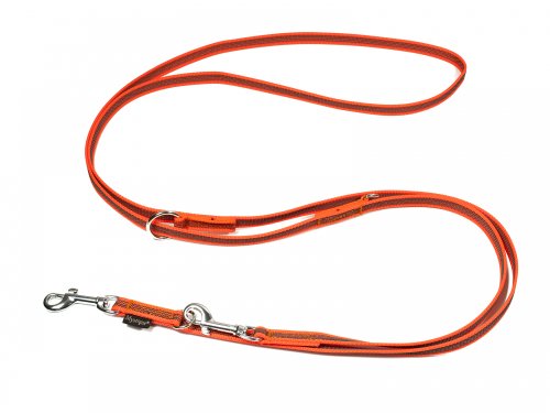 Mystique® Gummierte Umhängeleine Leine 20mm Standard Karabiner neon orange 2,5m von Mystique