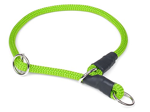 Mystique® Halsband Nylon rund mit Zugbegrenzung 8mm Größe 50 cm, Farbe grün neon von Mystique