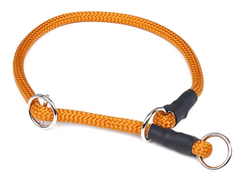 Mystique® Halsband Nylon rund mit Zugbegrenzung 8mm orange 55cm von Mystique